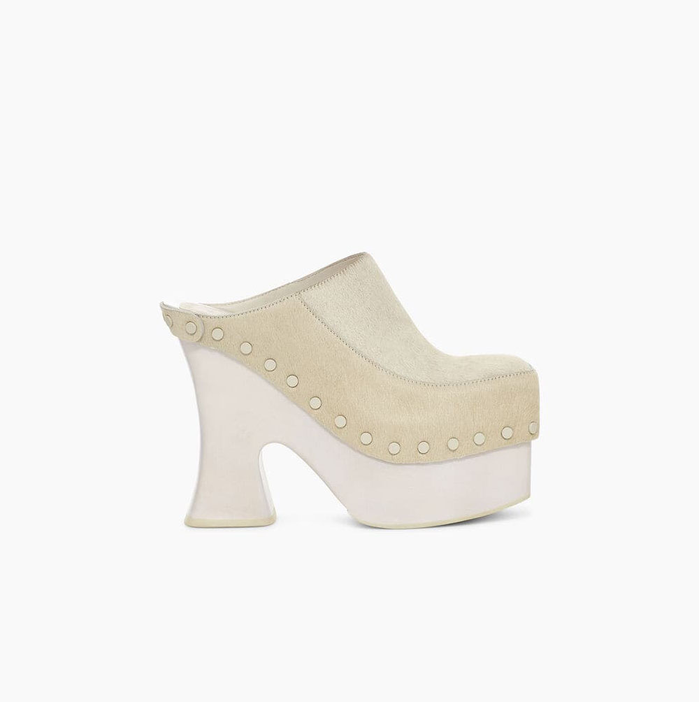 UGG Eckhaus Latta Boogie Platform - Boots Dame - Hvite (NO-S190)